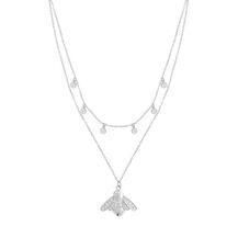 Silver Bee Double Layer Necklace