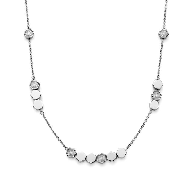 Petite Honeycomb Silver Tone Necklace