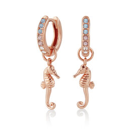 Seahorse Rose Gold Huggies