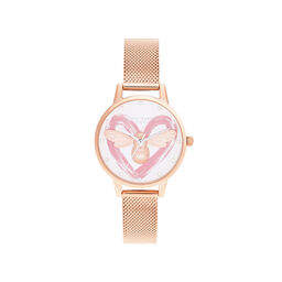You Have My Heart  Lucky Bee, Silver & Rose Gold Mesh 