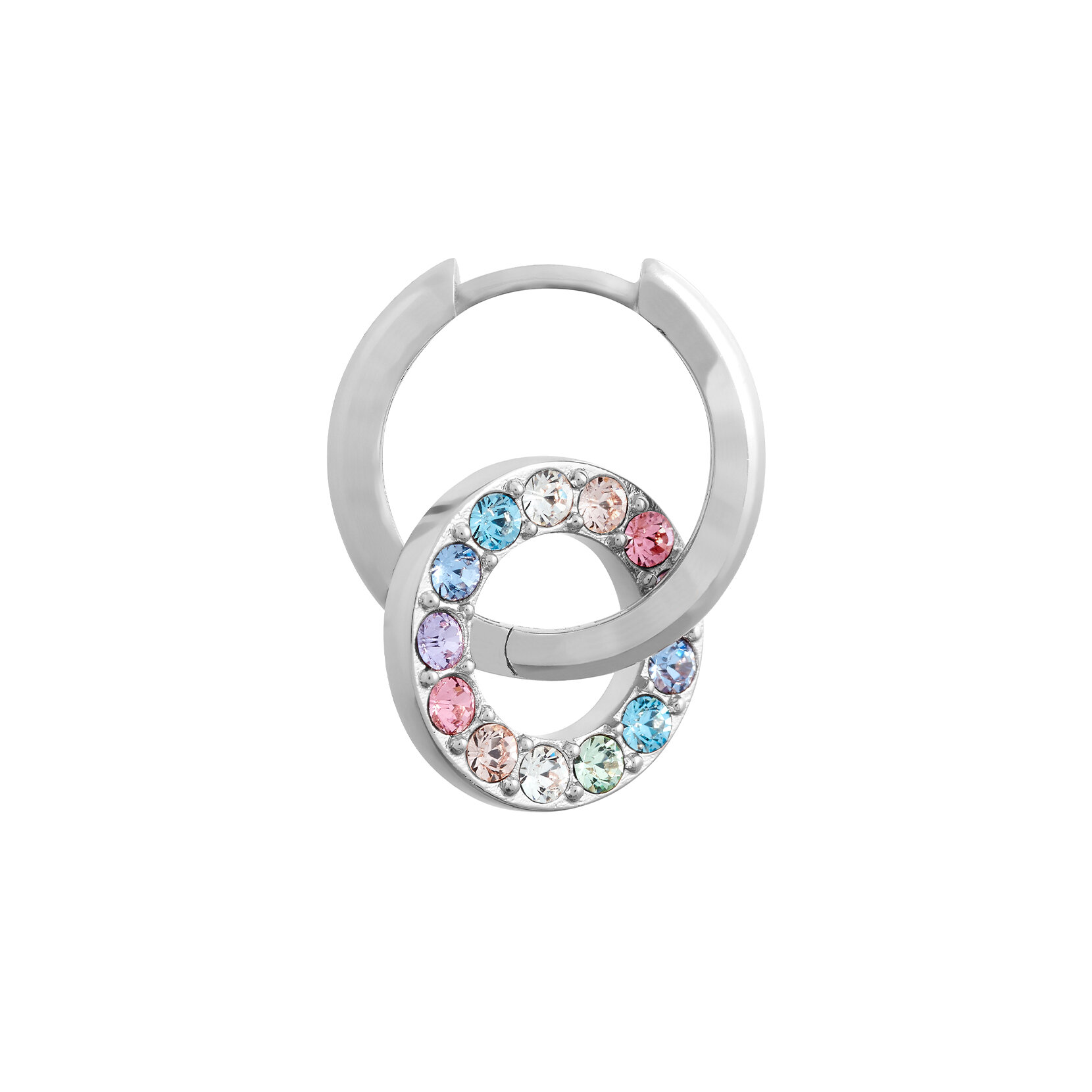 Silver Rainbow Halo Earrings