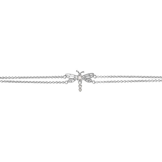 Dancing Dragonfly Chain Bracelet Silver