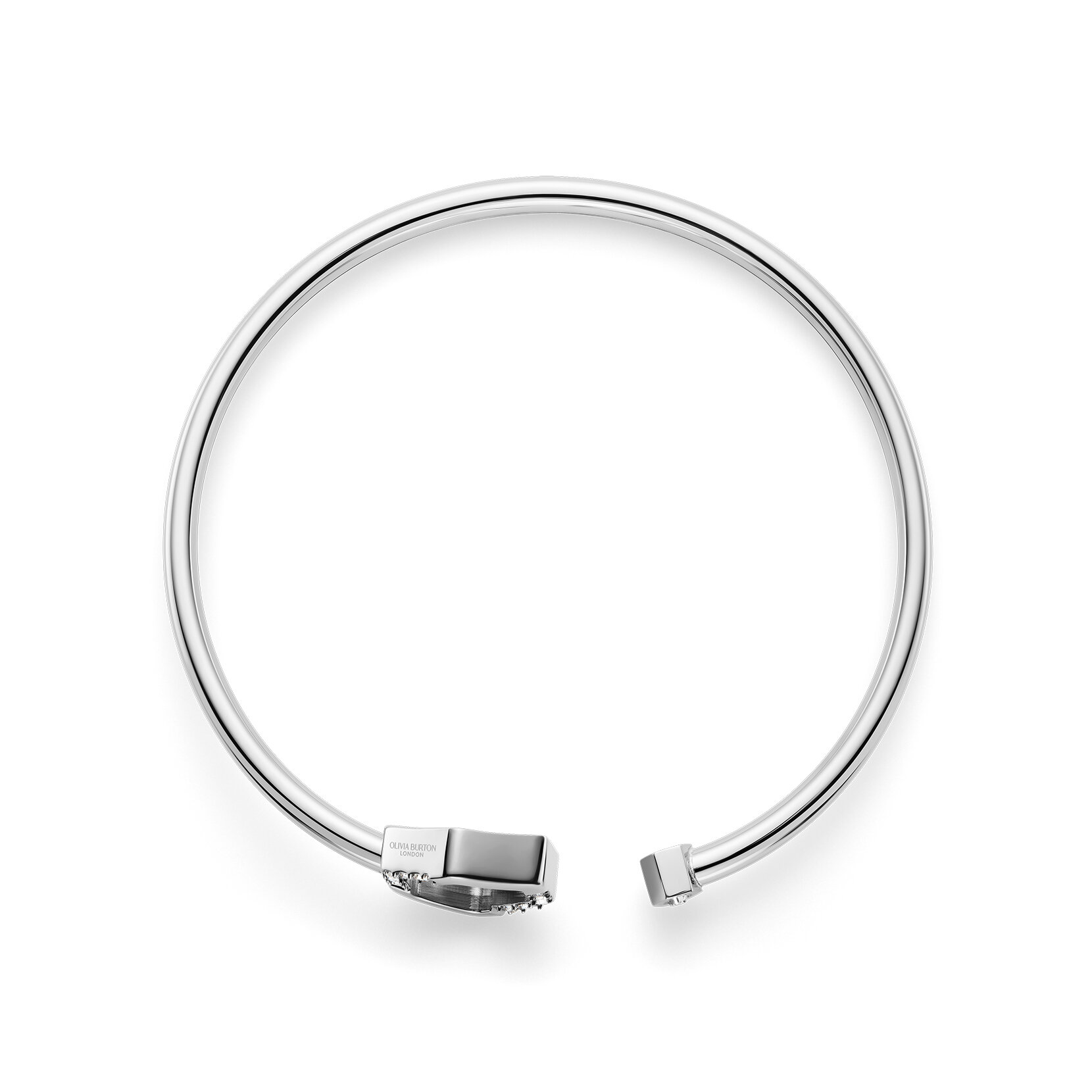 Crystal Honeycomb Silver Tone Bangle