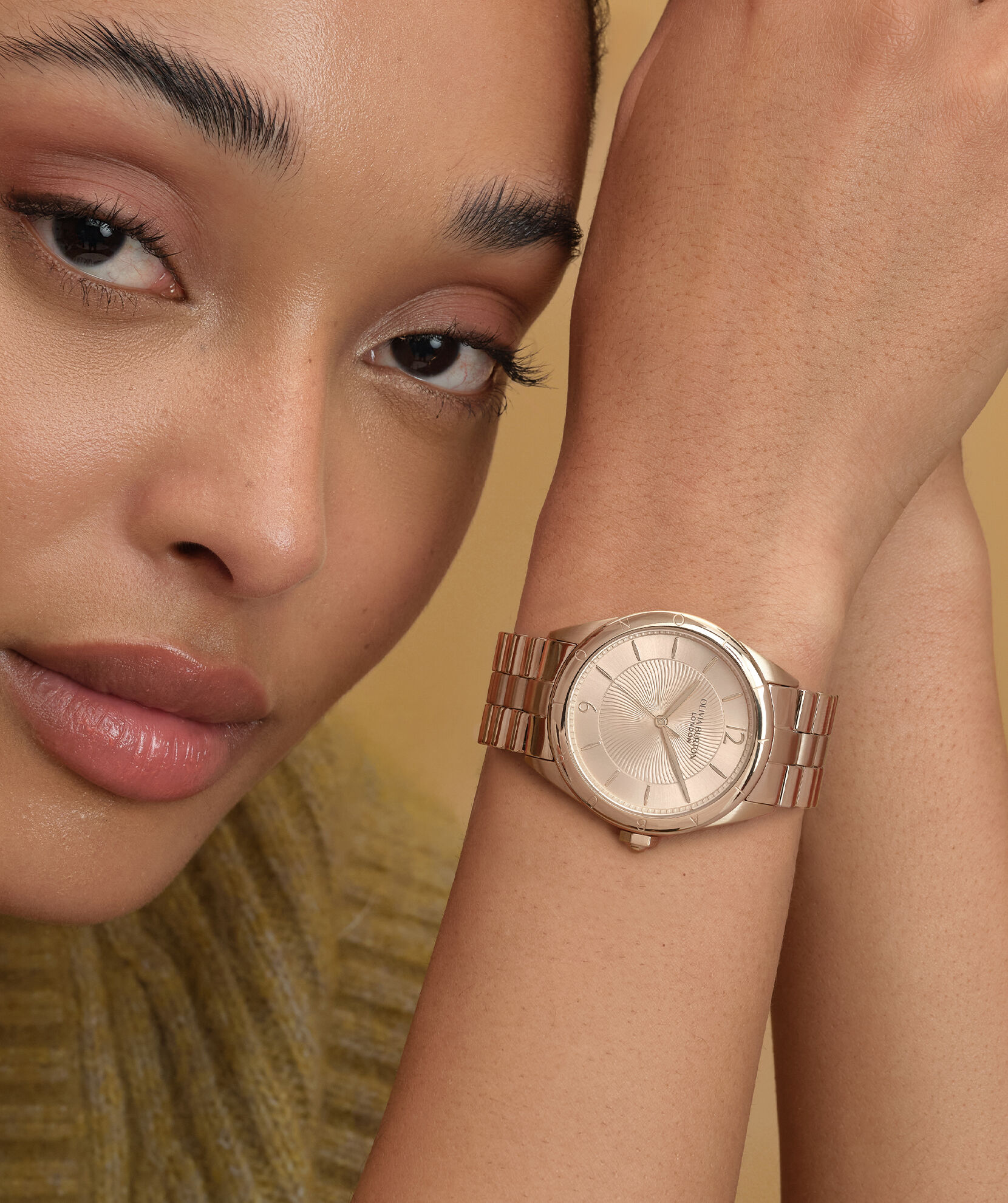 Sports Luxe 36mm Swirled Rose Gold Bracelet Watch | Olivia Burton
