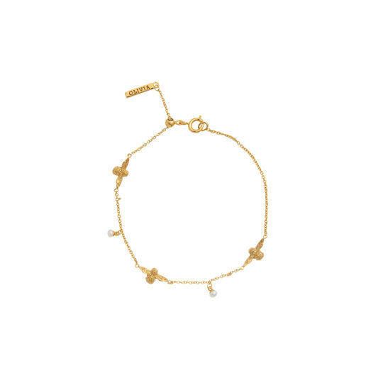 Pearl Bee Chain Bracelet Gold