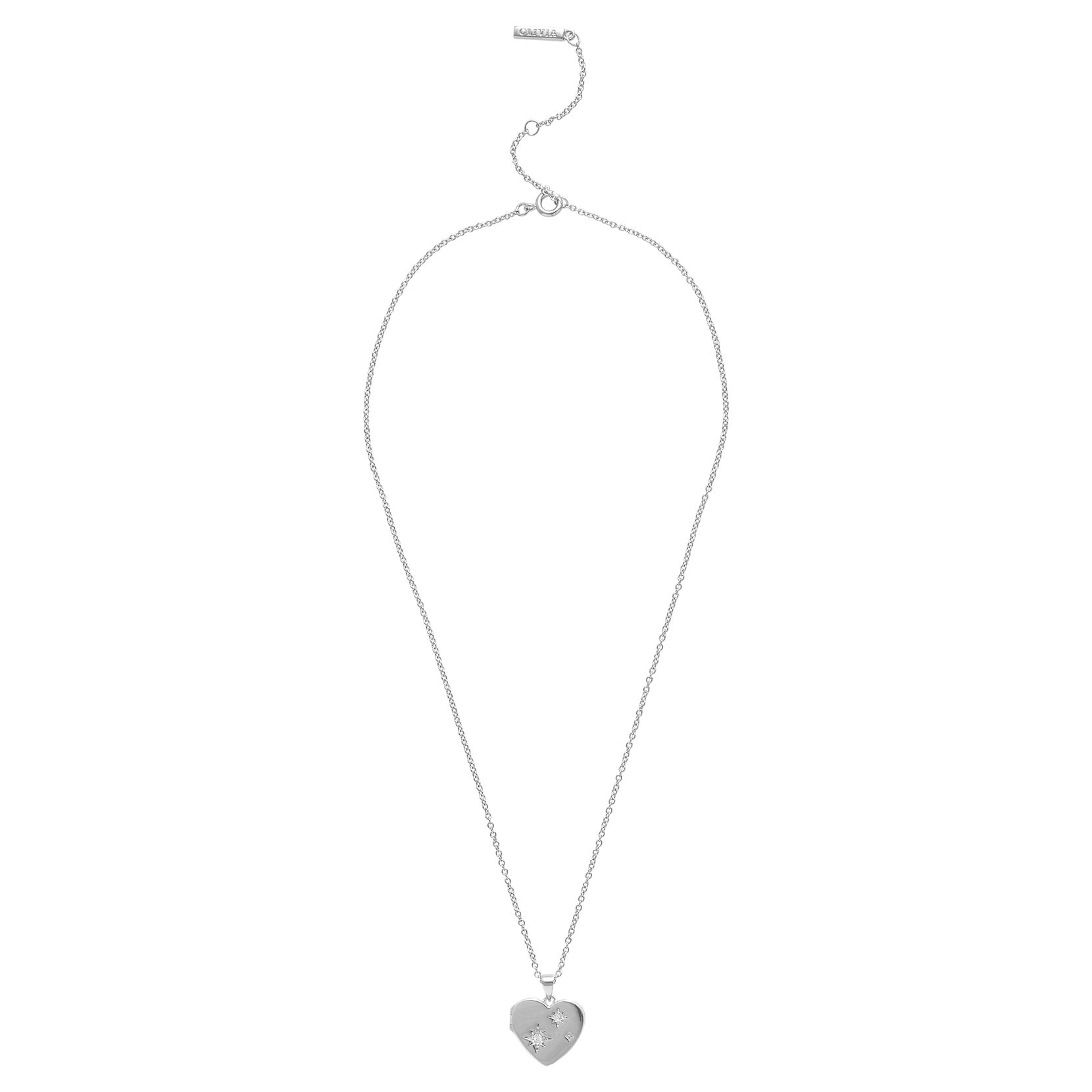 Celestial North Star Silver Heart Locket