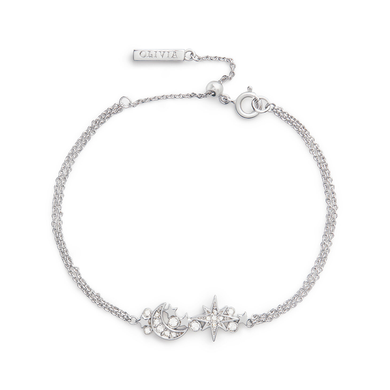 Celestial Silver Cluster Chain Bracelet | Olivia Burton London
