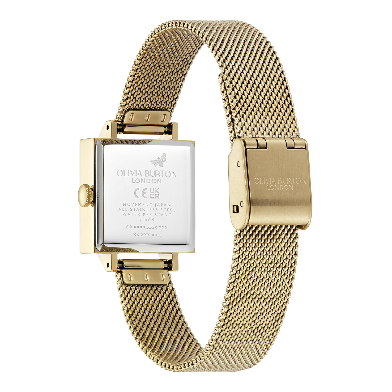 23mm Lucky Bee White & Gold Mesh Watch