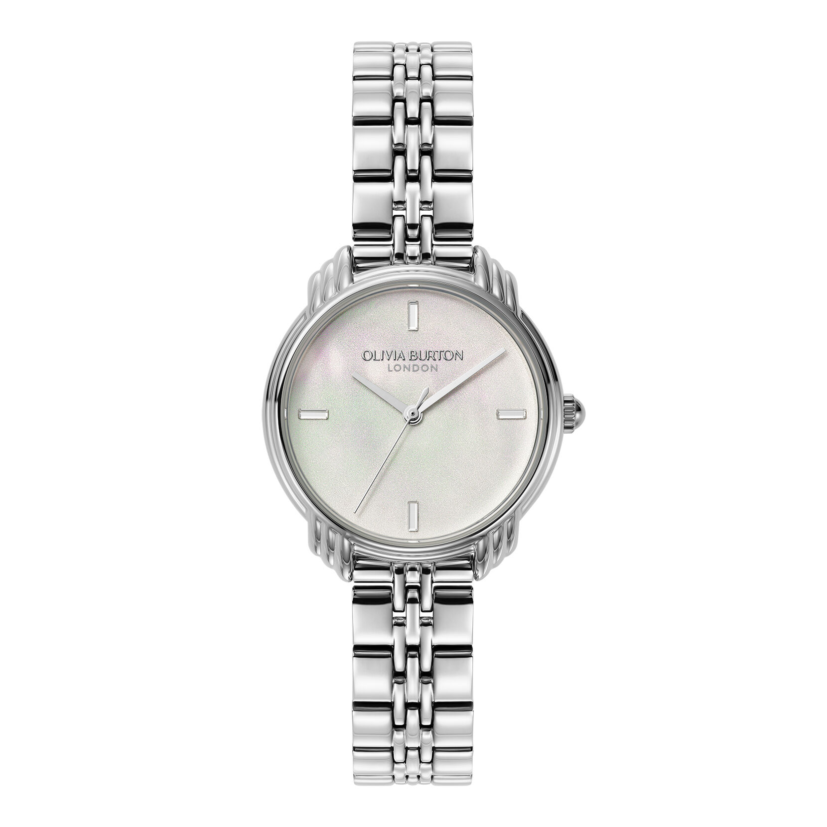 Classic 30mm Art Deco 2.0 Ivory & Silver Bracelet Watch | Olivia