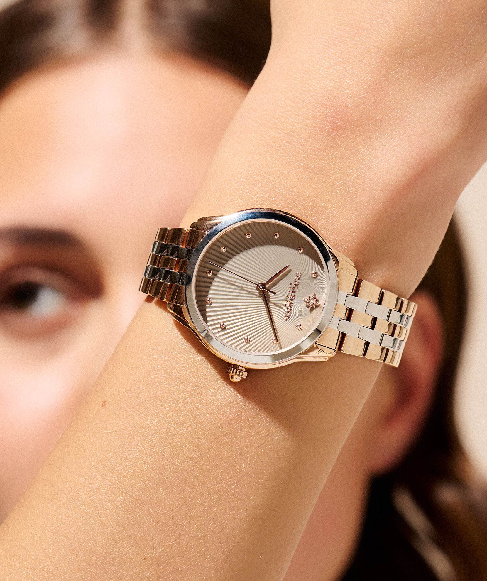 Celestial 36mm Starlight Grey & Two Tone Bracelet Watch | Olivia 