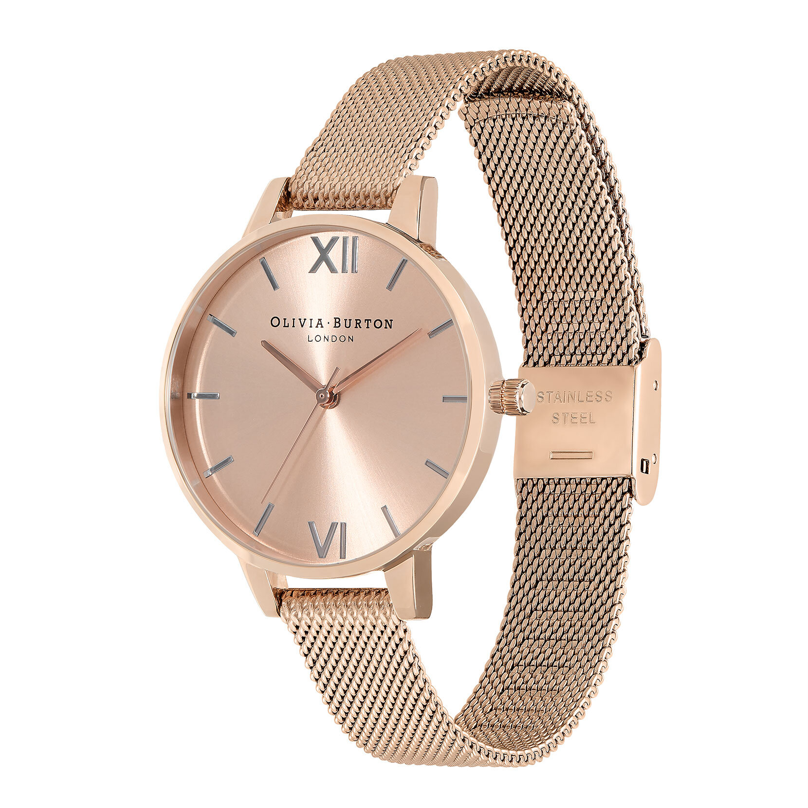 34mm Rose Gold Mesh Watch