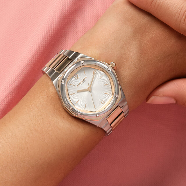 33mm Hexa White & Two Tone Bracelet Watch