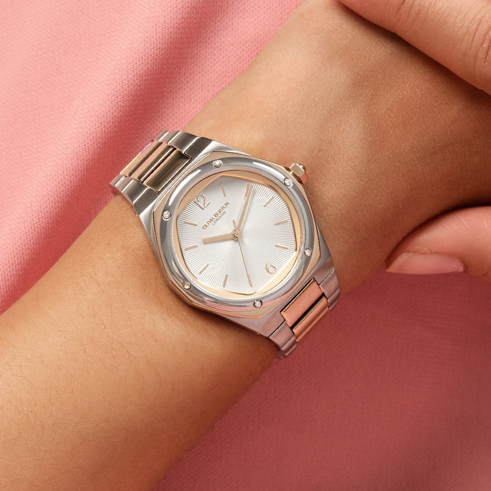 33mm Hexa White & Two Tone Bracelet Watch
