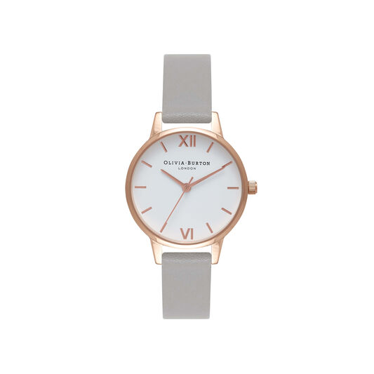 White Dial Grey & Rose Gold Watch