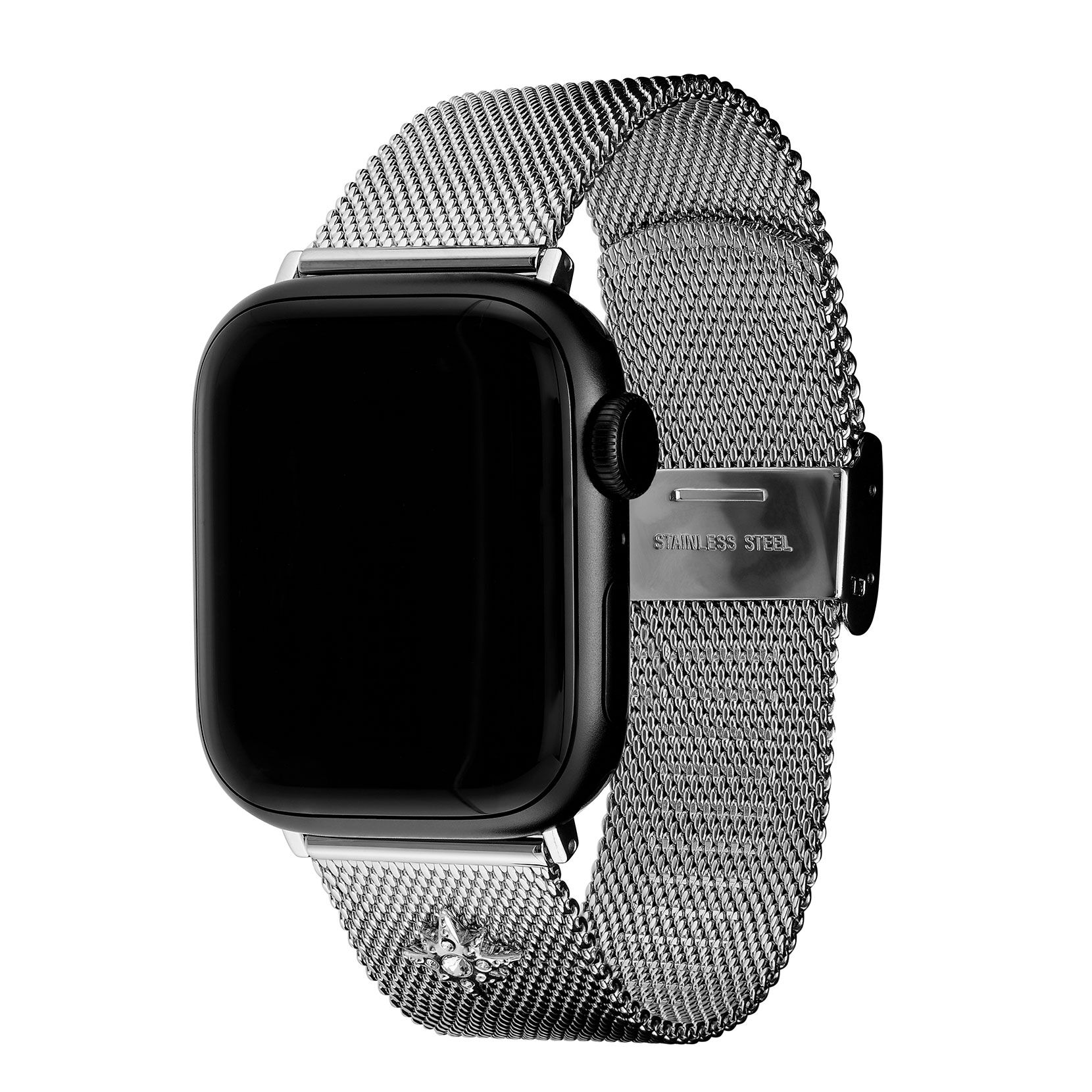 Olivia Burton★ローズゴールド 花柄 メッシュApple Watchバンド Strap for Apple Watches Silver Celestial Mesh Strap | Olivia