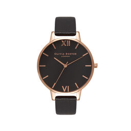  Big Dial Black And Rose Gold Watch 