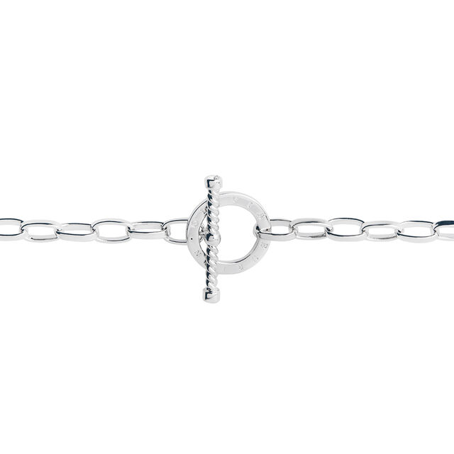 Bejewelled T-Bar Bracelet Silver