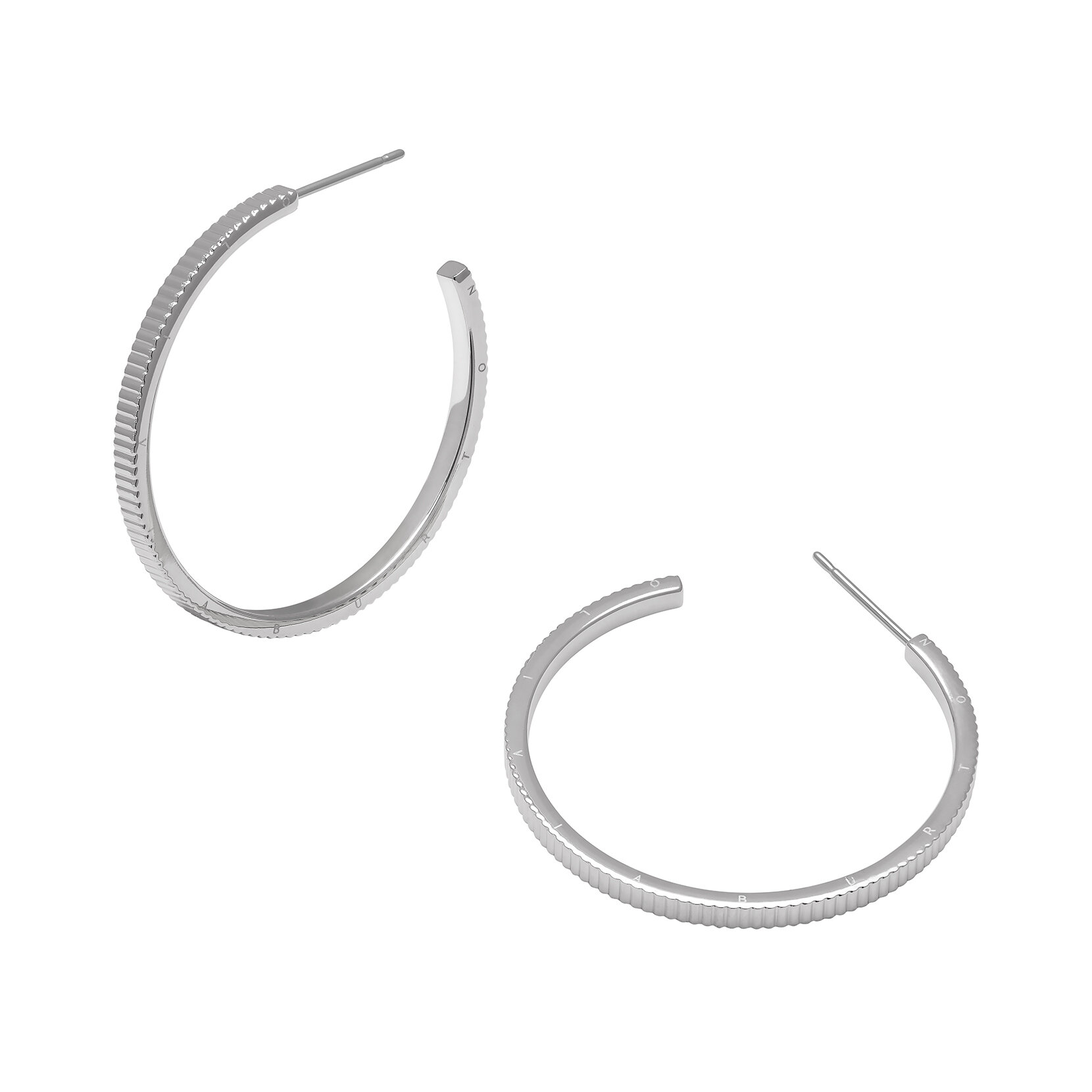Linear Silver Hoop Earrings