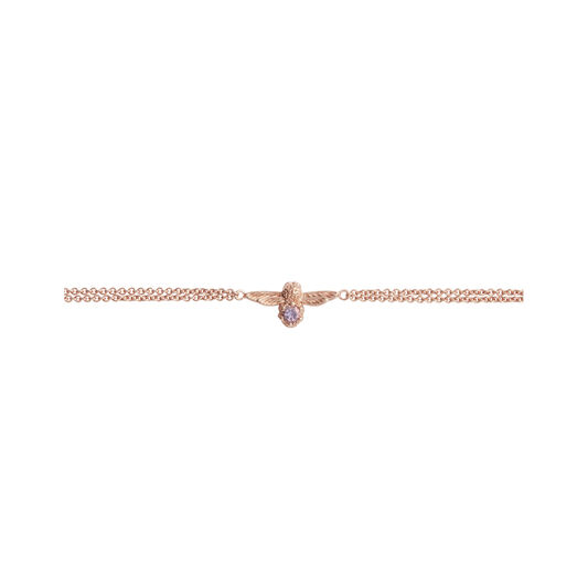 Bejewelled Bee Bracelet Rose Gold & Amethyst