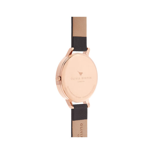 Big Dial Black And Rose Gold Watch