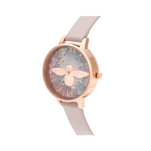 British Blooms 3D Bee, Vegan Rose & Rose Gold