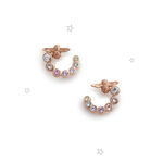 Rainbow Bee Swirl Hoop Earrings Rose Gold