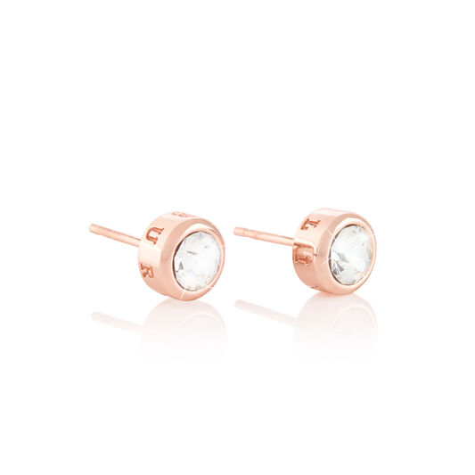 BeJewelled Classics Round Stud Earring Rose Gold