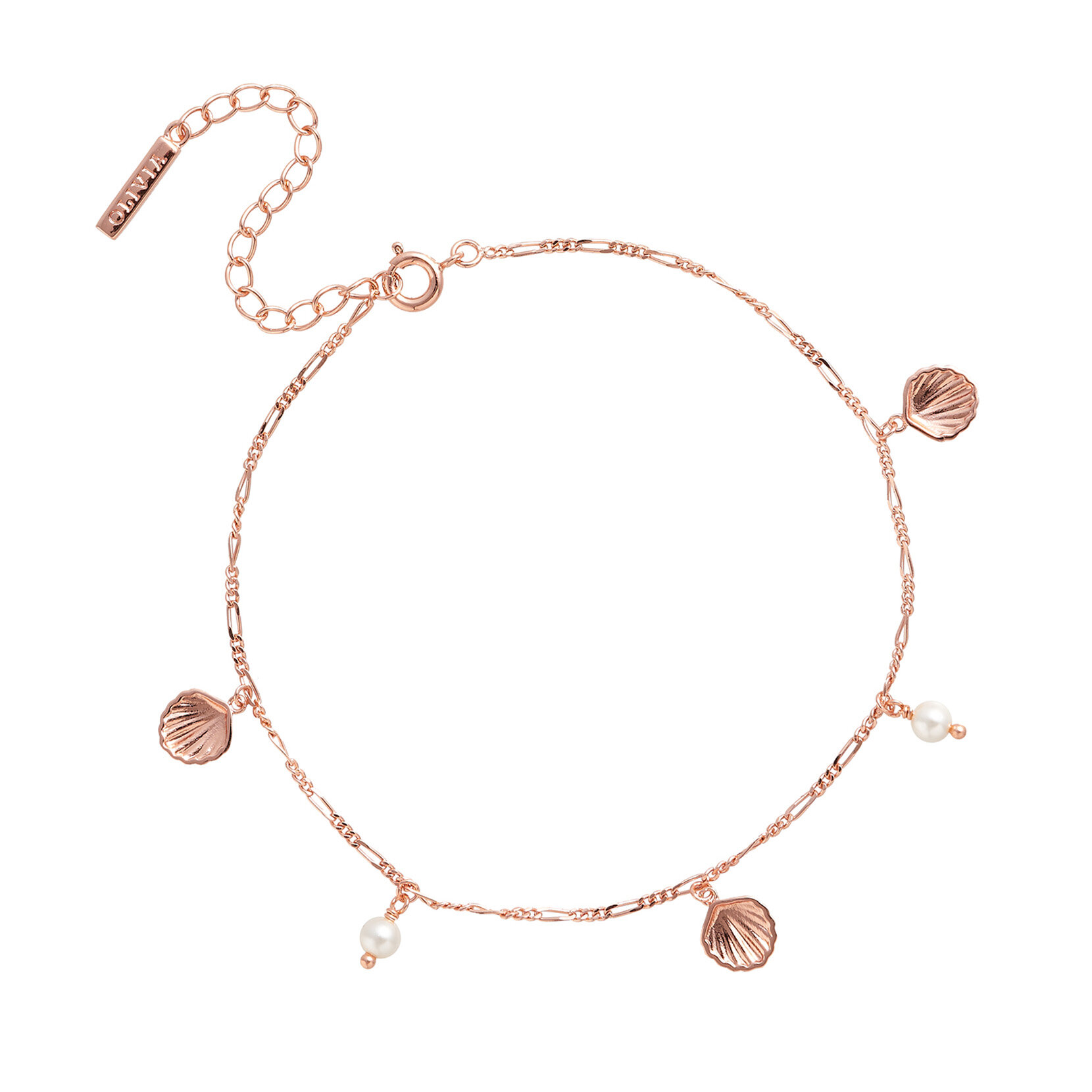 Rose Gold Shell & Pearl Anklet