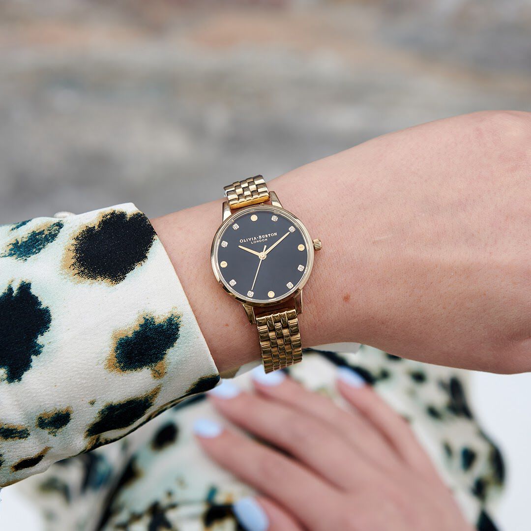 Classics 30mm Black & Gold Bracelet Watch | Olivia Burton London