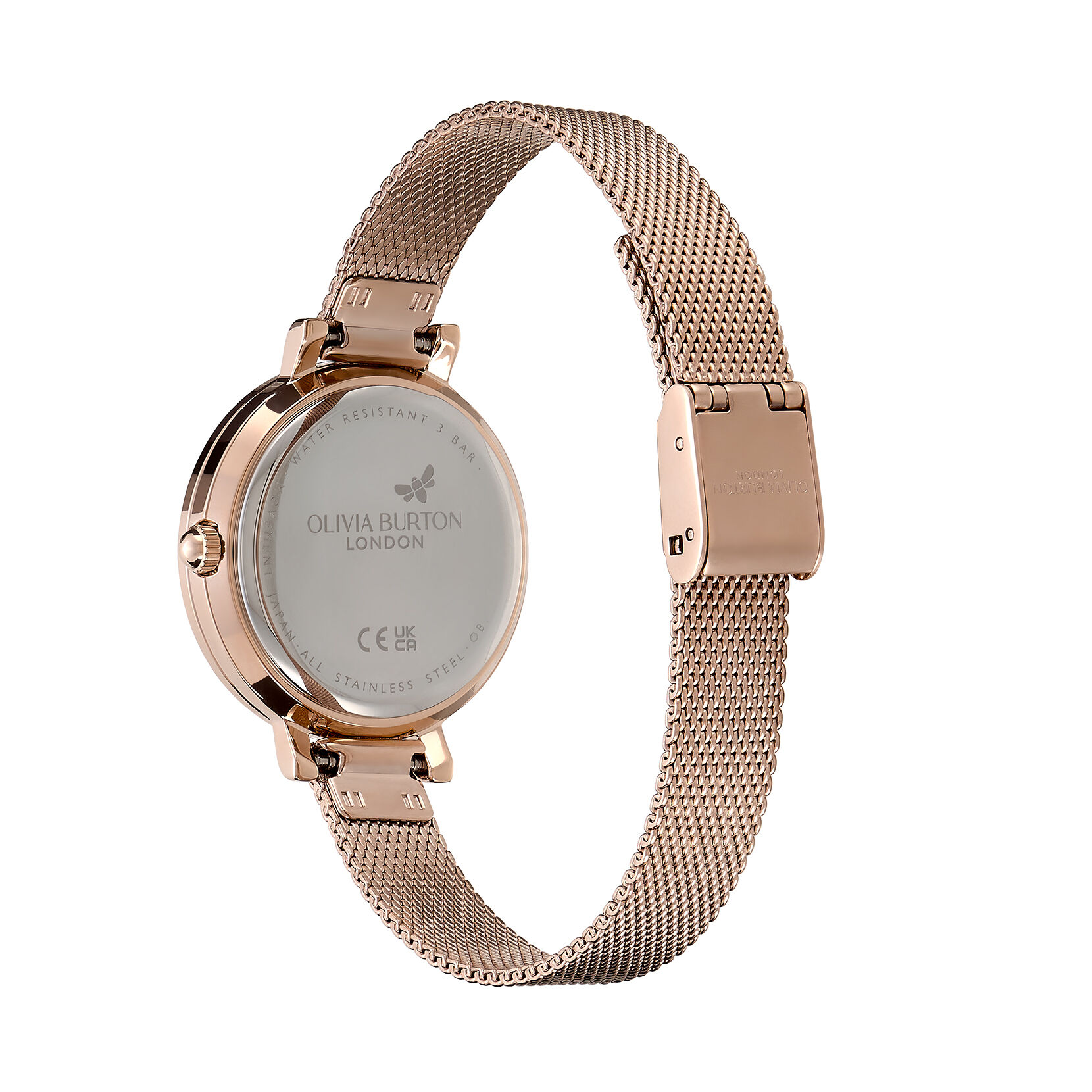 Olivia burton rose gold mesh watch strap cheap