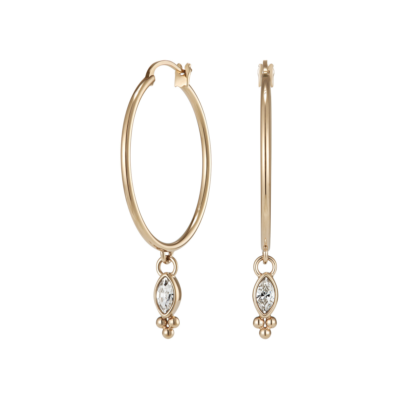 Rose gold plated hoops