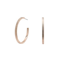 Linear Carnation Gold Hoop Earrings