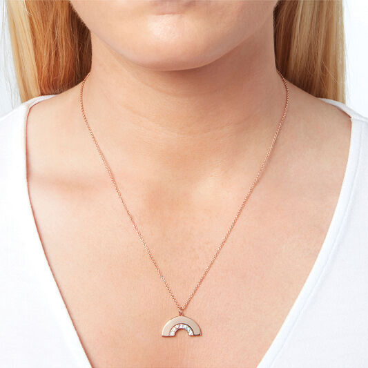 Rainbow Necklace Rose Gold