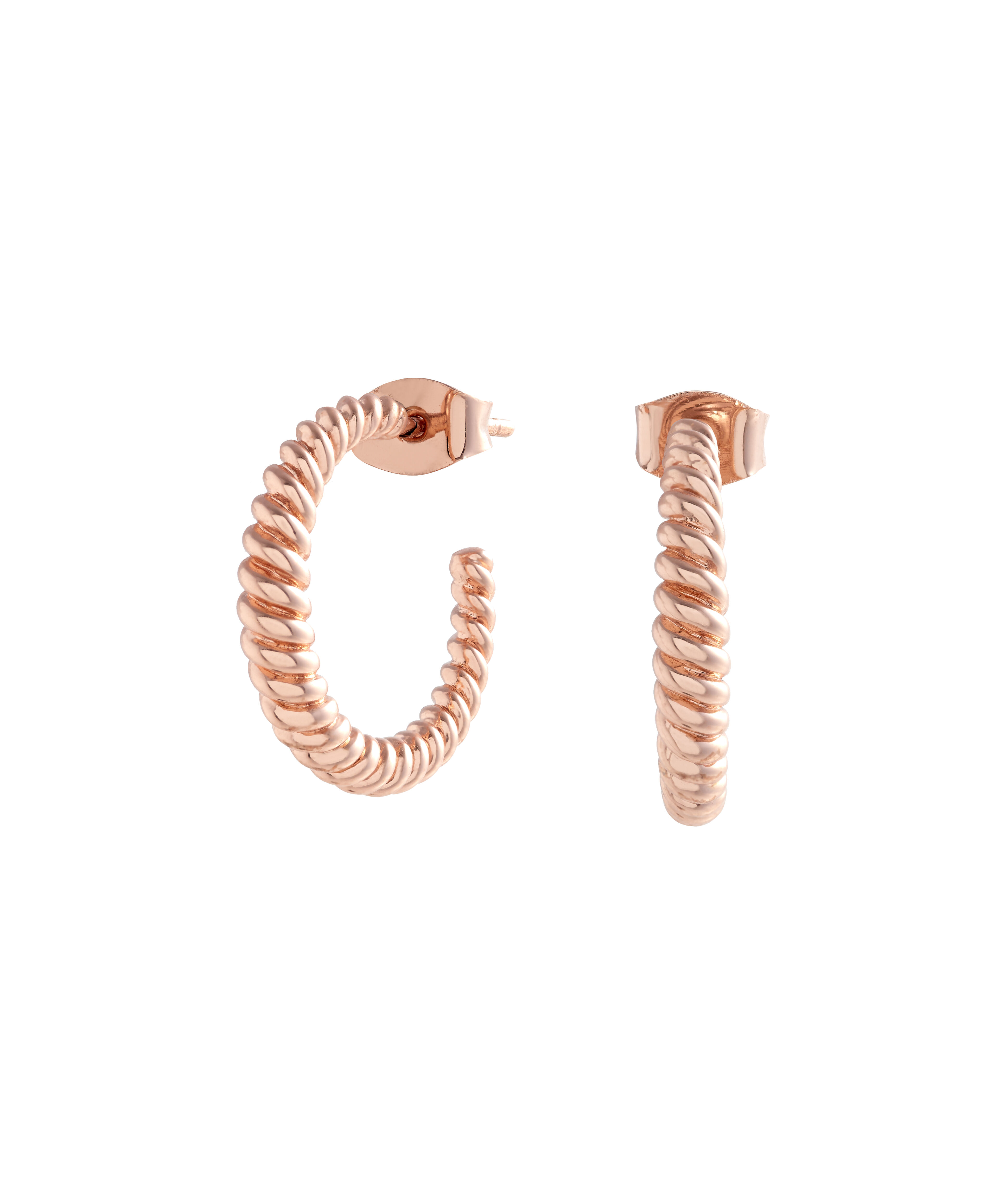 Classics Rose Gold Rope Twist Hoop Earrings Olivia Burton London