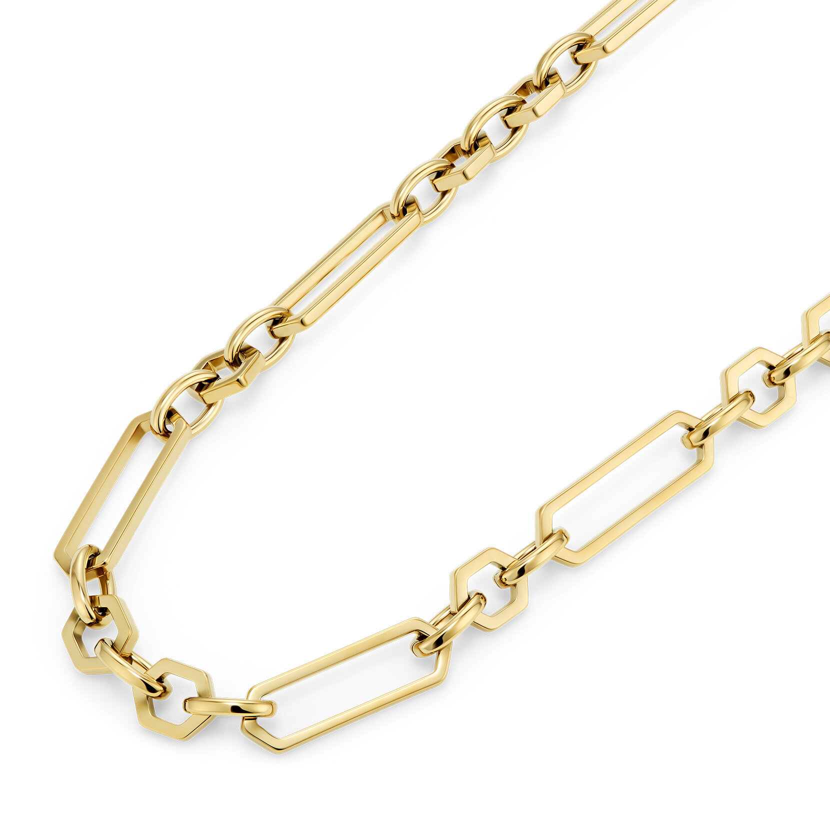 Hex Link Gold Plated Necklace