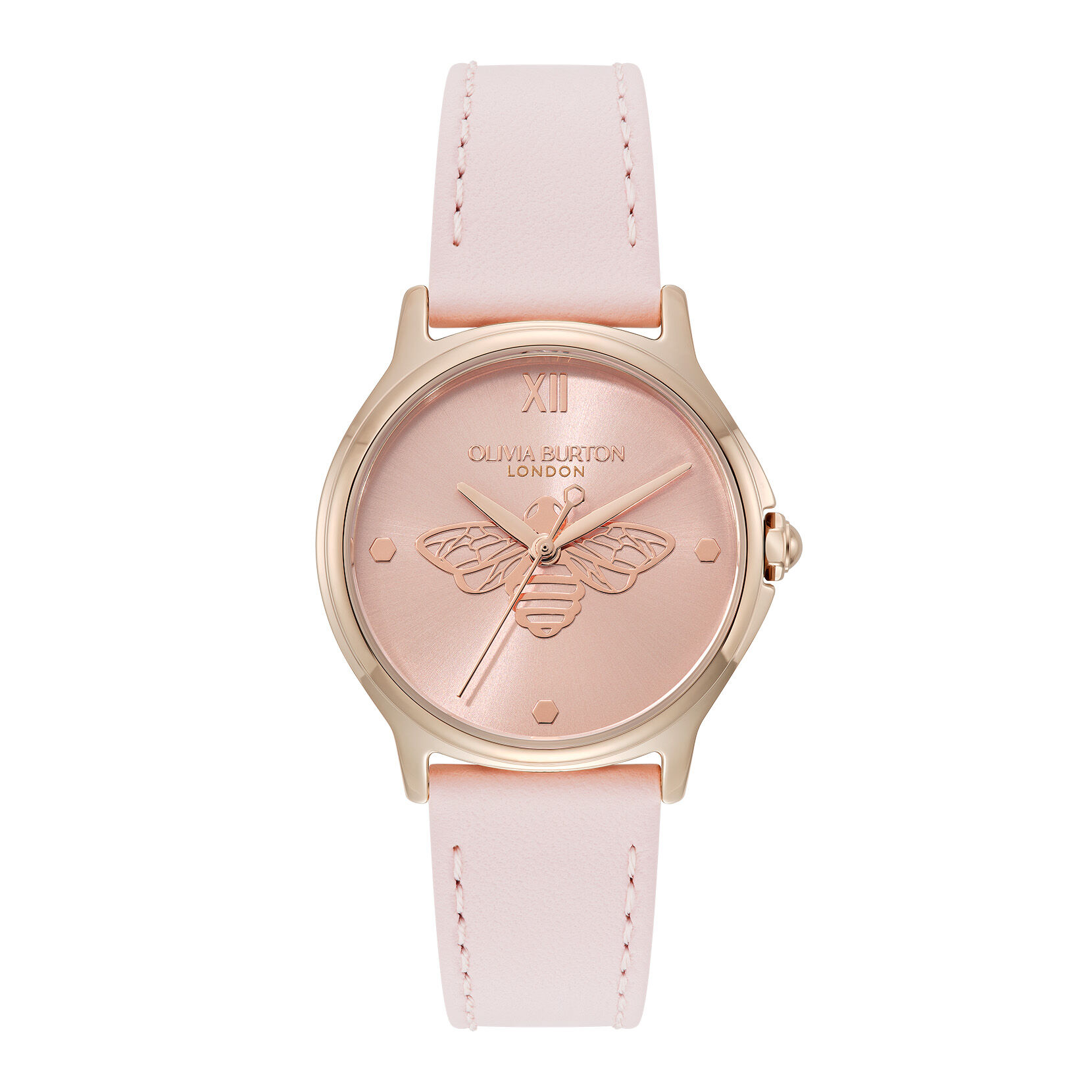 Olivia Burton rose gold × mint Classic 32mm Swirl Carnation Gold & Rose Gold Mesh Watch | Olivia