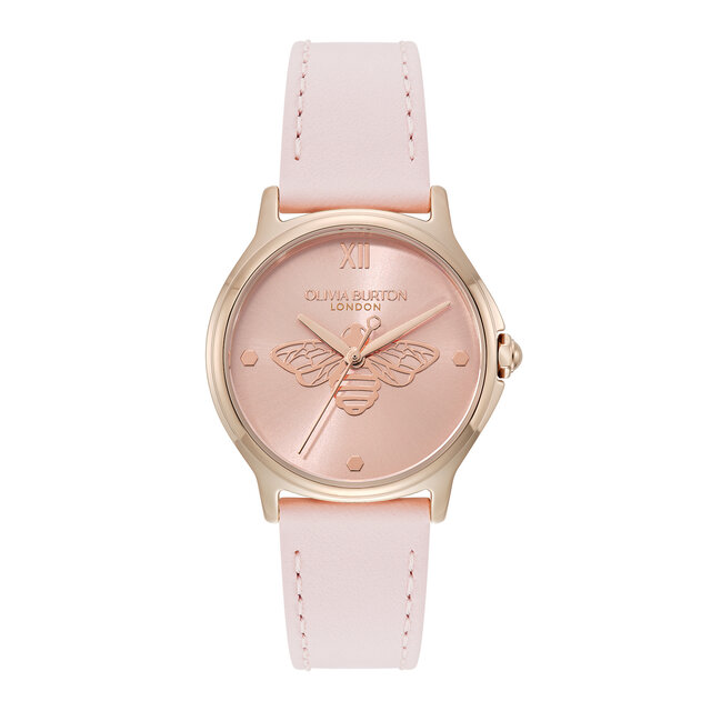 30mm Classic Bee Rose Gold & Primrose Leather Strap Watch