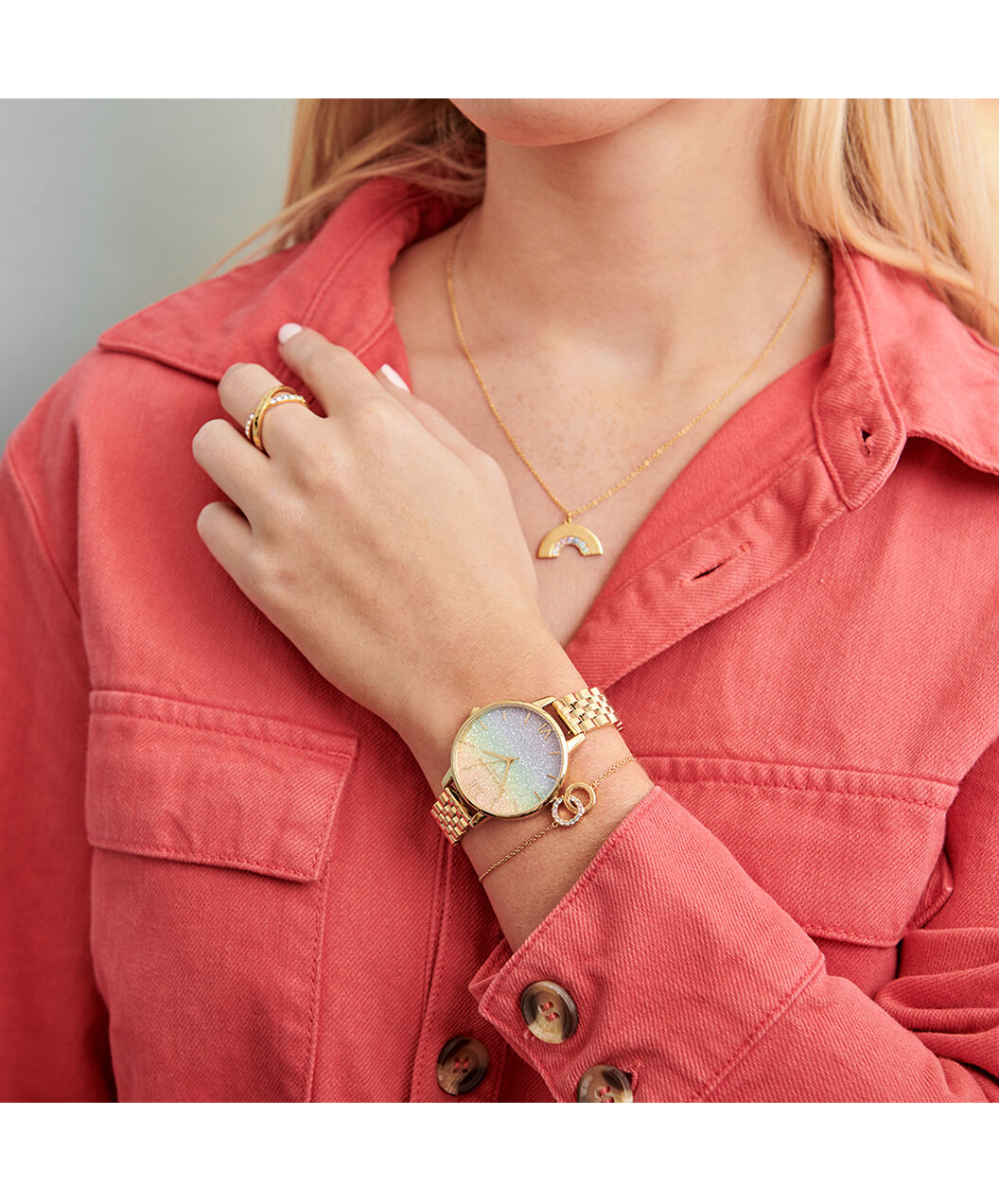Bejeweled Classics Gold Interlink Bracelet Olivia Burton London