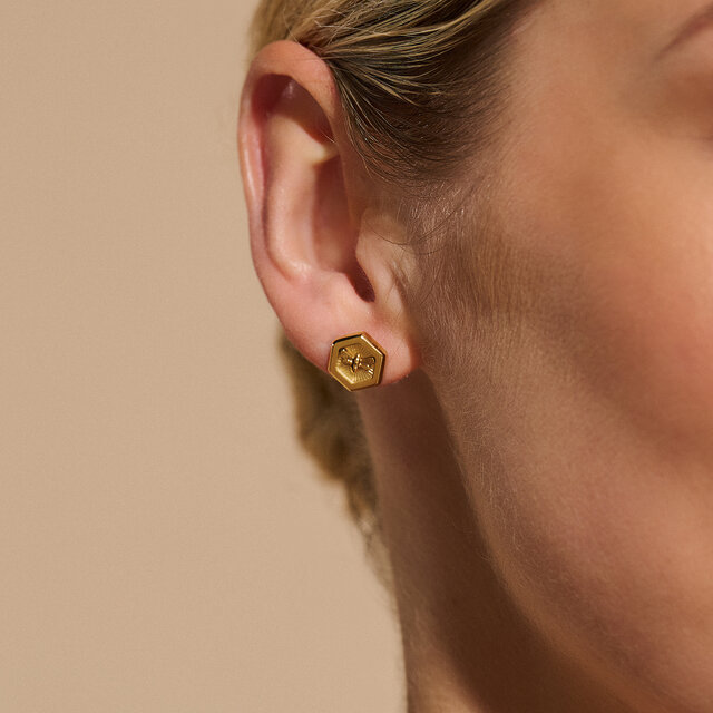 Minima Bee Gold Stud Earrings