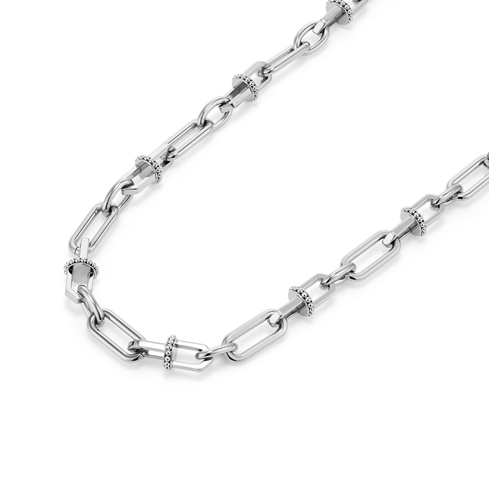 Anchor Link Silver Tone Necklace