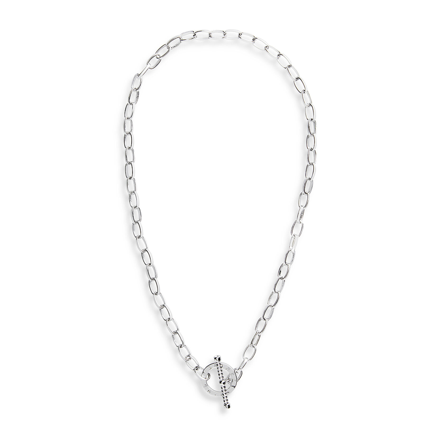 Bejeweled Classics Silver Tbar Necklace