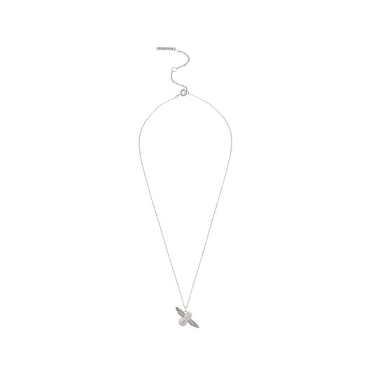 3D Bee Pendant Necklace Silver