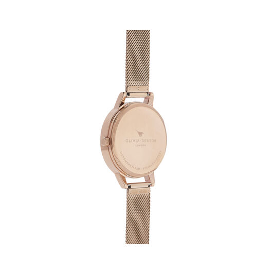 Blooms & Butterflies Grey Dial And Rose Gold Mesh
