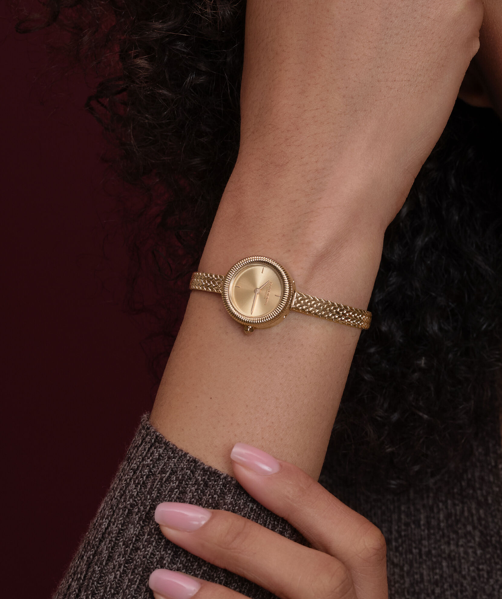 Classic 20mm Finery Rose Gold Mesh Watch | Olivia Burton London