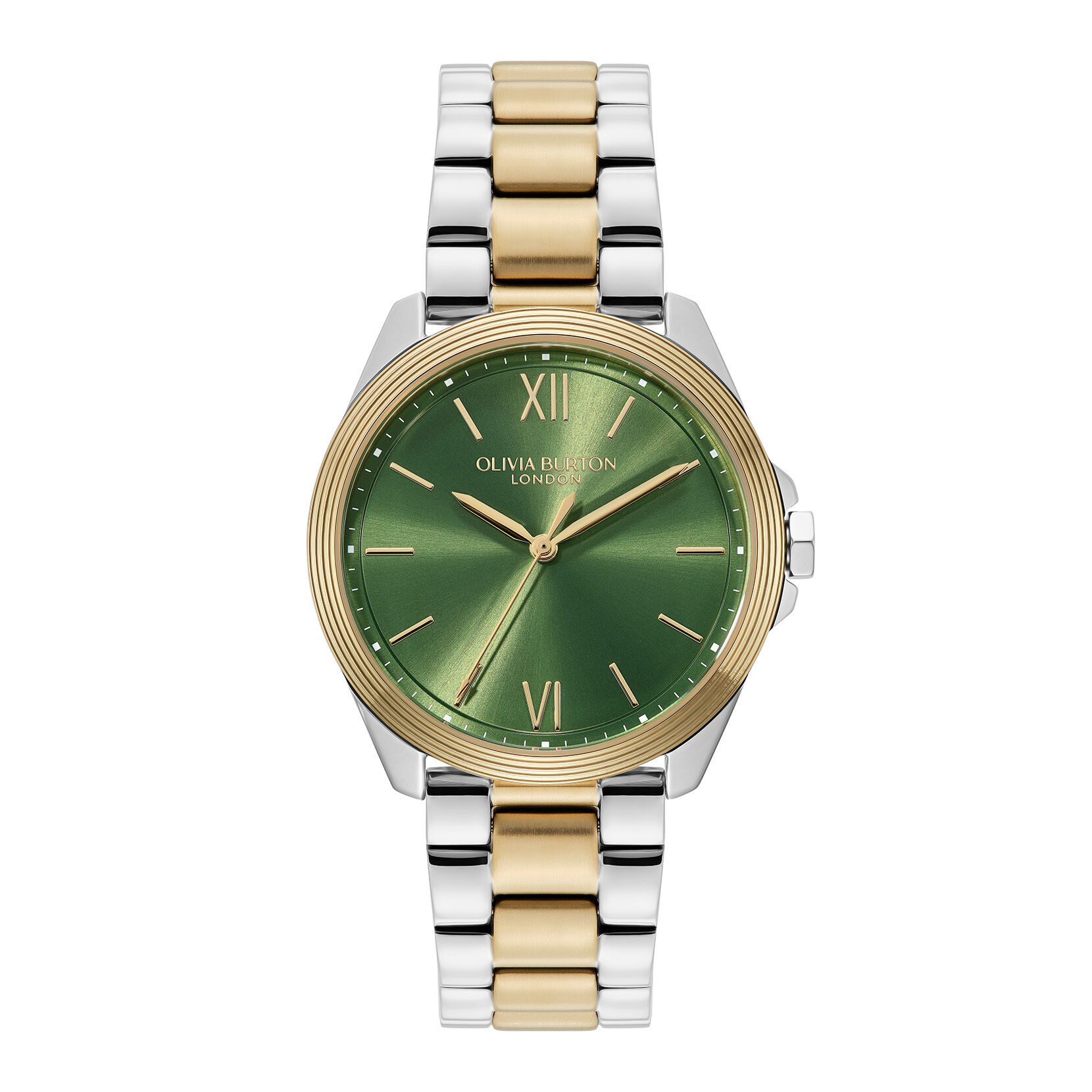 Sports Luxe 36mm Chiswick Green & Two Tone Bracelet Watch | Olivia