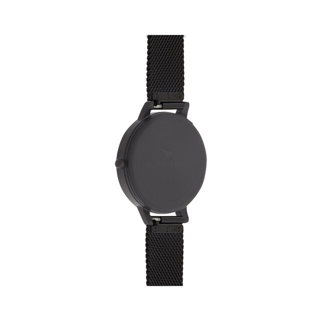 38mm Black & Rose Gold Mesh Watch