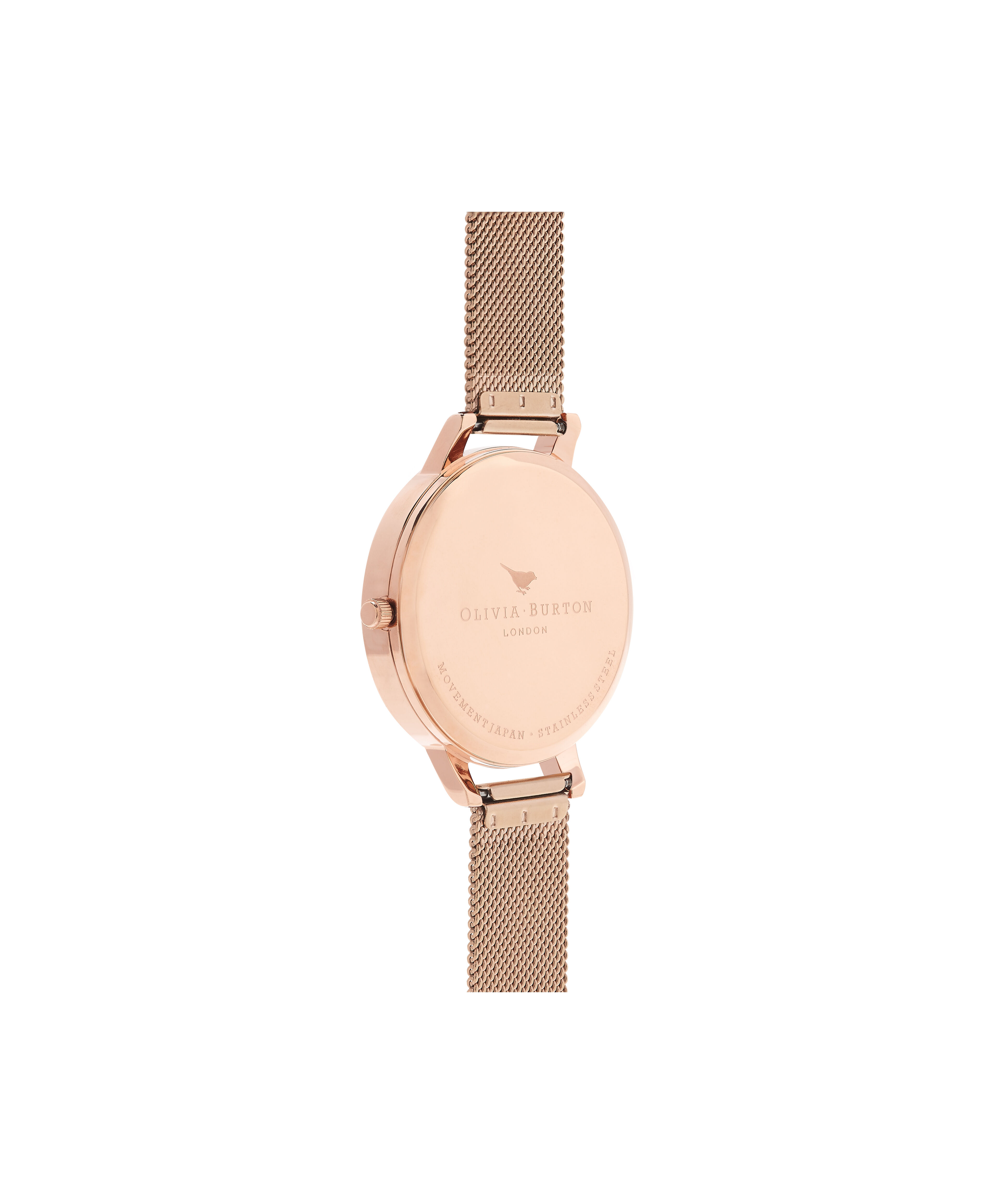 Big Dial Rose Gold Mesh Watch