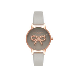  3D Vintage Bow Grey & Rose Gold Watch 