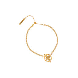  Honeycomb Bee Chain Bracelet Gold  