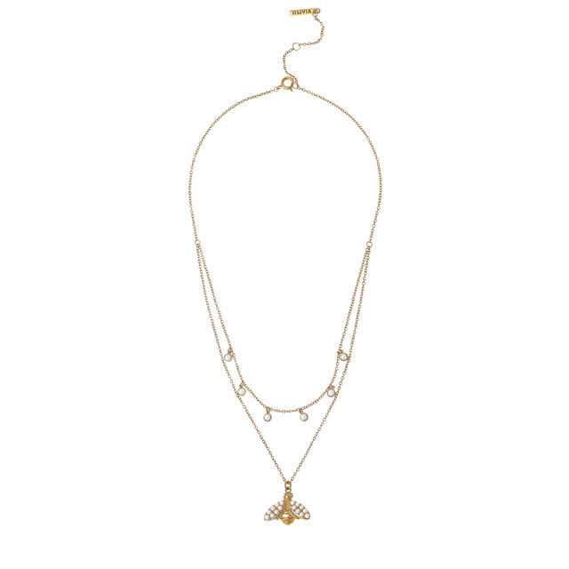 Pearl Bee Double Layer Gold Necklace